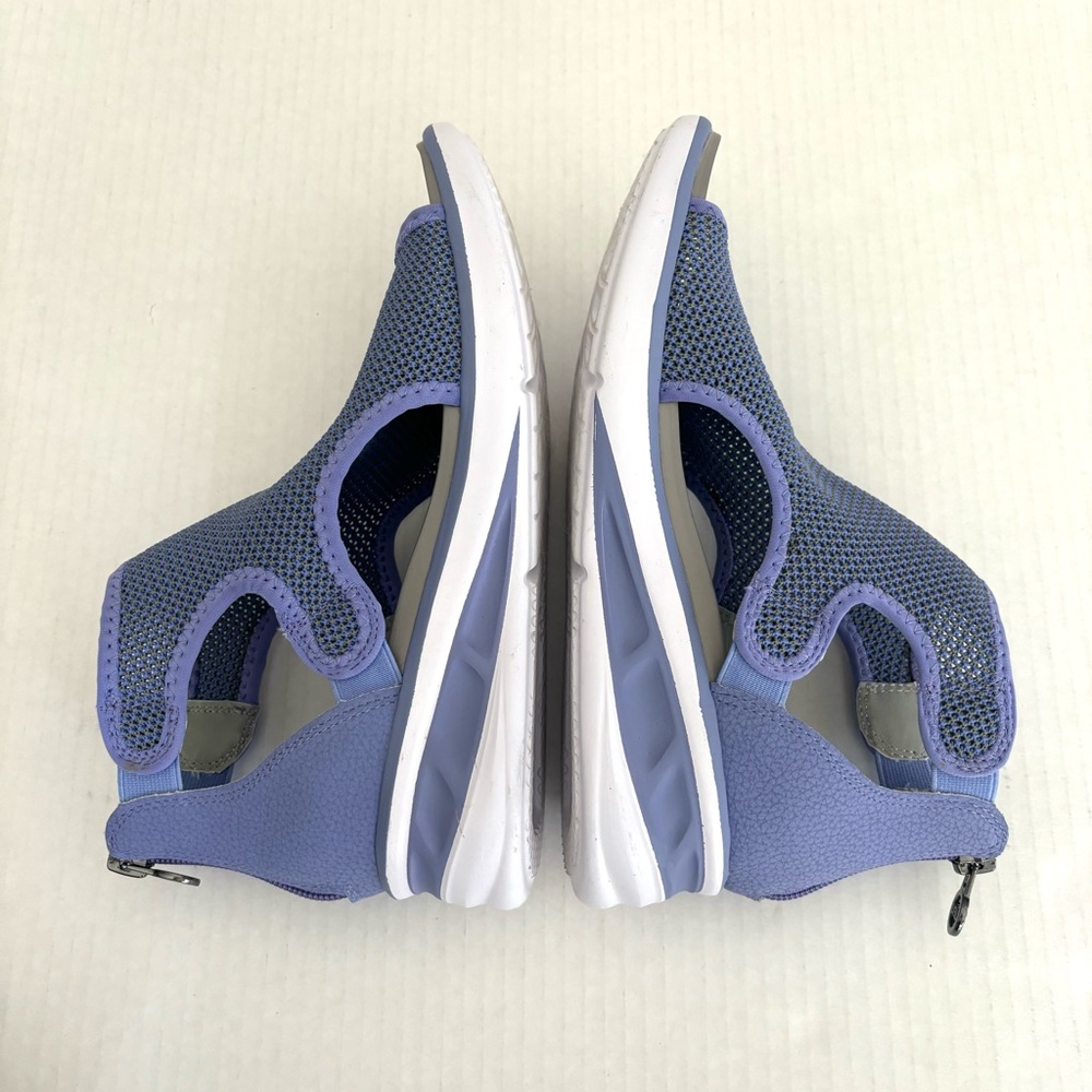 JBU Sport Nanette Purple Grey Zip Heel Open Toe Wedge Sandals Shoes Womens 6.5 - Picture 10 of 13